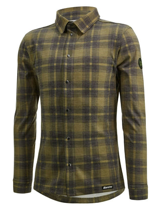 Santini Dylan Gravel Wool Blend Shirt - Military