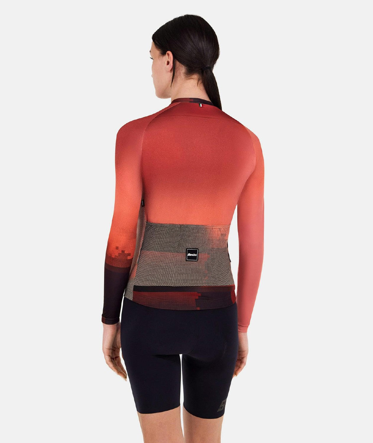Santini SMS Luce Long Sleeve Jersey Slim Fit Jersey - Vineyard