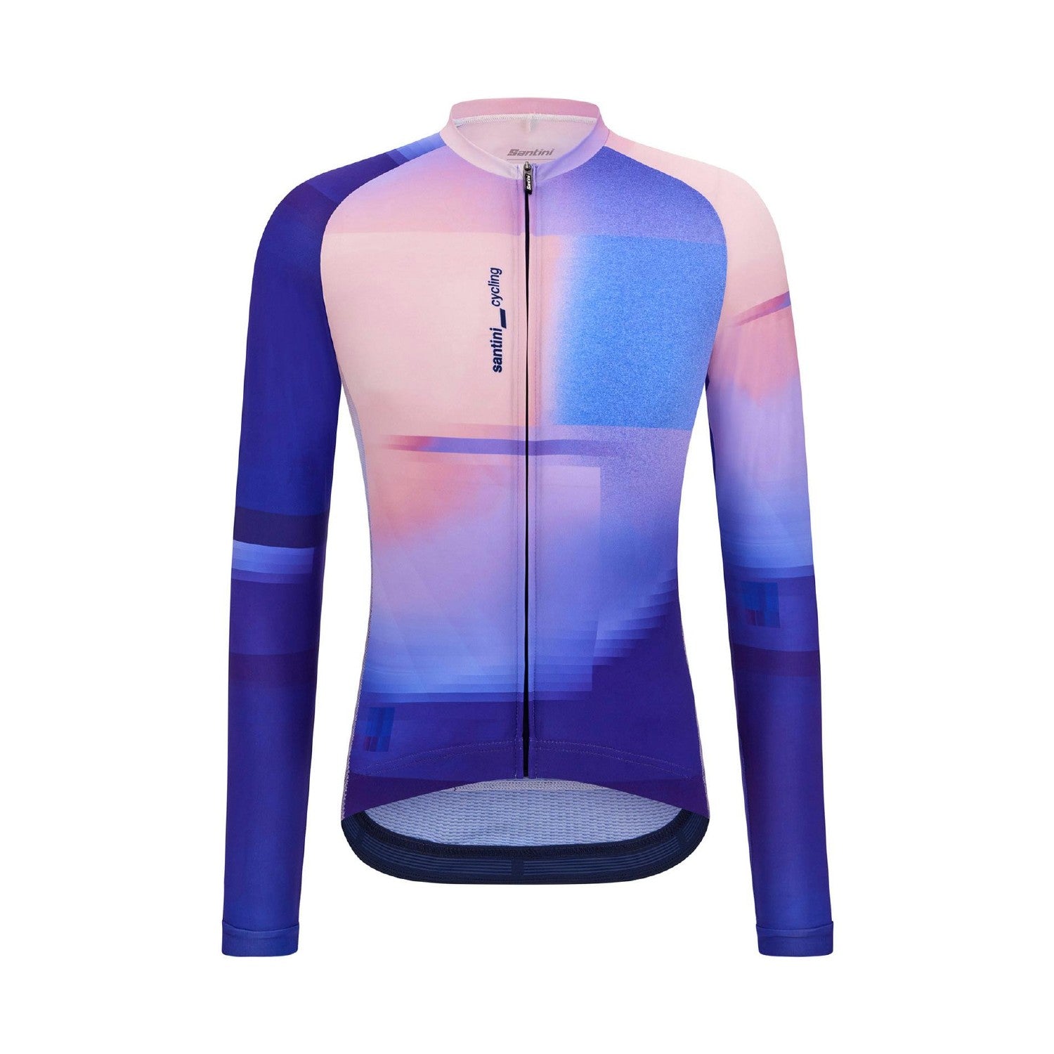 Santini SMS Luce Long Sleeve Jersey Slim Fit Jersey - Blue