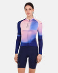 Santini SMS Luce Long Sleeve Jersey Slim Fit Jersey - Blue
