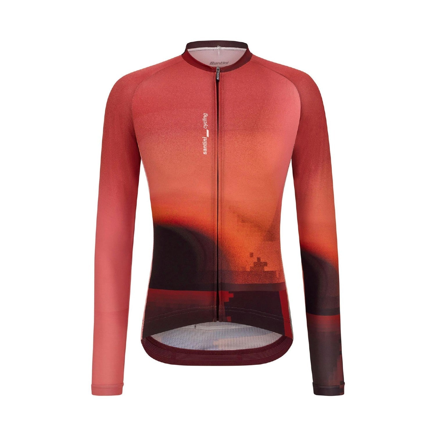 Santini SMS Luce Long Sleeve Jersey Slim Fit Jersey - Vineyard
