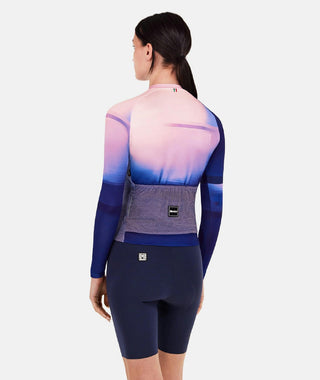 Santini SMS Luce Long Sleeve Jersey Slim Fit Jersey - Blue