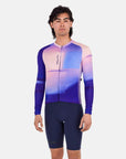 Santini SMS Luce Long Sleeve Jersey Slim Fit Jersey - Blue