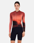 Santini SMS Luce Long Sleeve Jersey Slim Fit Jersey - Vineyard