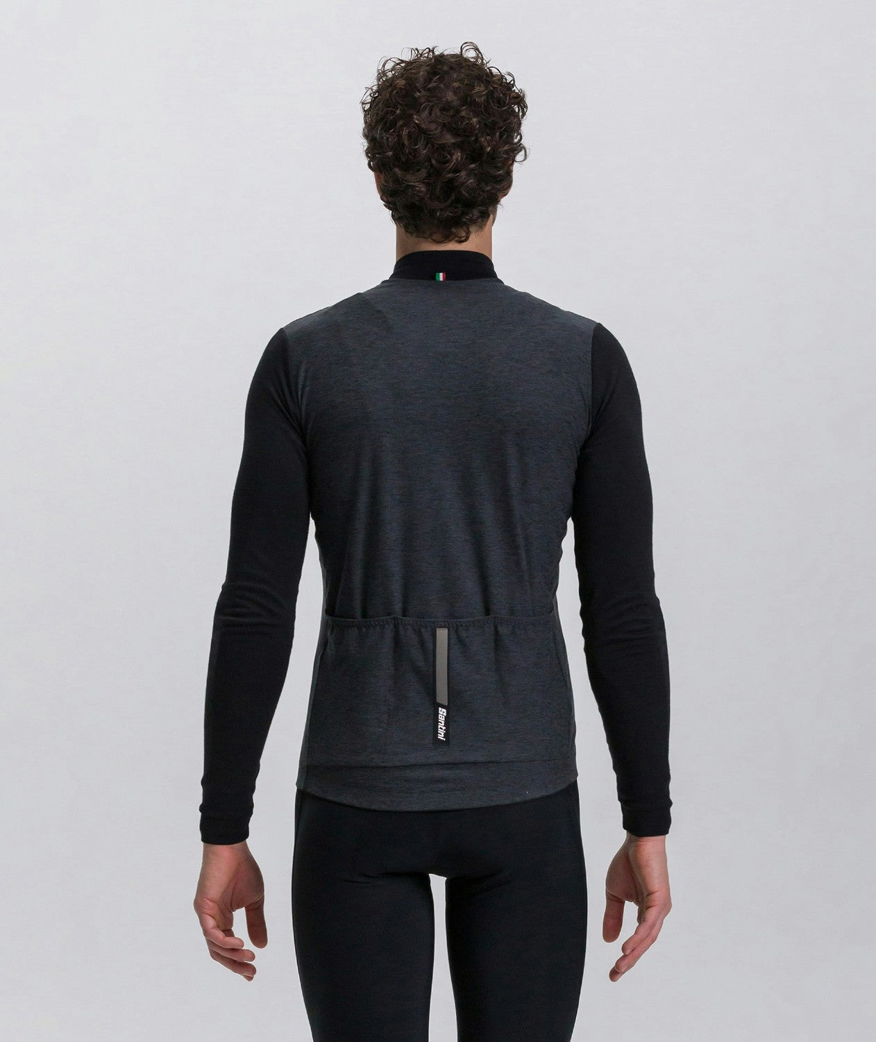 Santini Pure 4W Men's Thermal Long Sleeve Jersey - Black