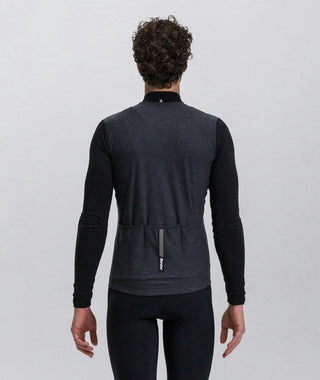 Santini Pure 4W Men's Thermal Long Sleeve Jersey - Black