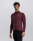 Santini Pure 4W Men's Thermal Long Sleeve Jersey - Burgundy