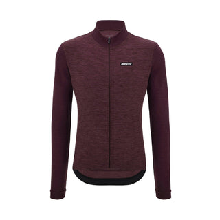 Santini Pure 4W Men's Thermal Long Sleeve Jersey - Burgundy