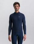 Santini Pure 4W Men's Thermal Long Sleeve Jersey - Nautica Blue