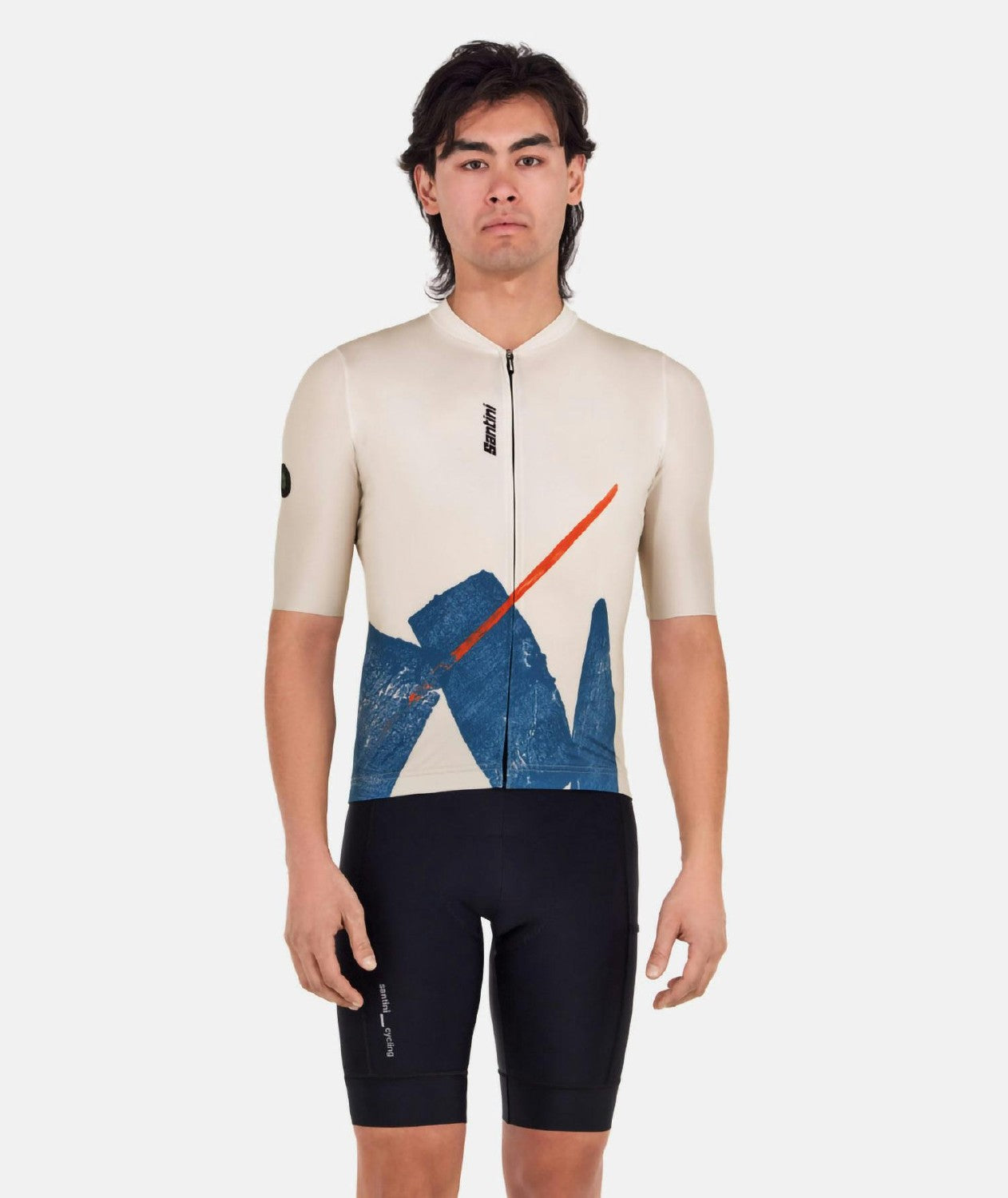 Santini SMS Note Men’s Short Sleeve Jersey - Beige