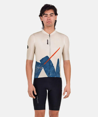 Santini SMS Note Men’s Short Sleeve Jersey - Beige