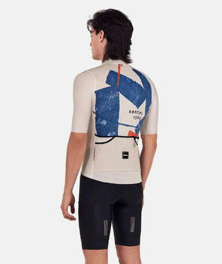 Santini SMS Note Men’s Short Sleeve Jersey - Beige