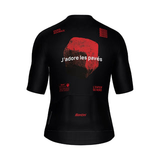 Santini SMS Paris Roubaix 2026 Short Sleeve Jersey - Black/Red