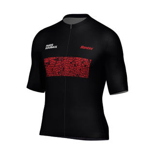Santini SMS Paris Roubaix 2026 Short Sleeve Jersey - Black/Red