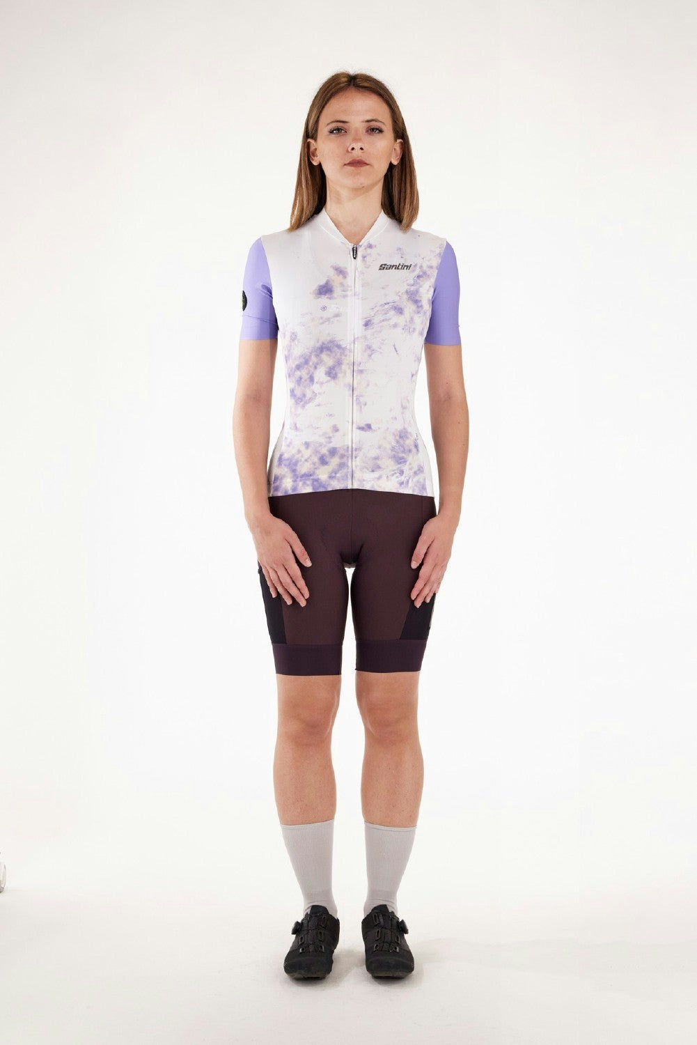 Santini Marble Terranova Women's Shorts Sleeve Jersey - Lilac