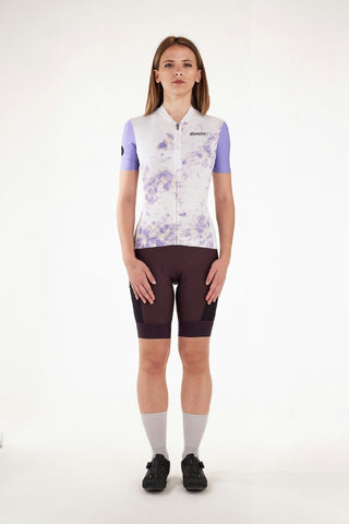 Santini Marble Terranova Women's Shorts Sleeve Jersey - Lilac