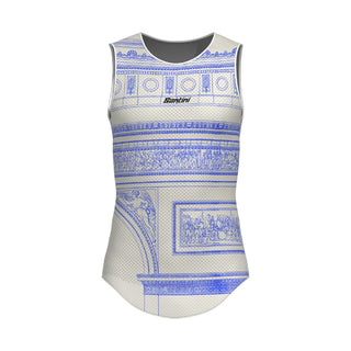 Santini TDF Arc De Triomphe Stage Baselayer - White/Blue
