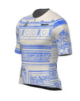 Santini TDF Arc De Triomphe Stage Short Sleeve Jersey - White/Blue