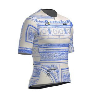 Santini TDF Arc De Triomphe Stage Short Sleeve Jersey - White/Blue