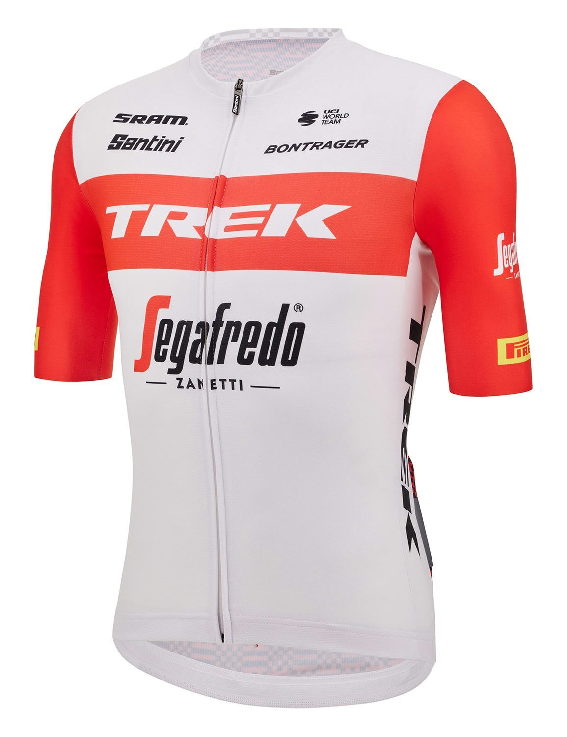 Santini Trek Segafredo Men's Team Replica Short Sleeve Jersey - White/Red