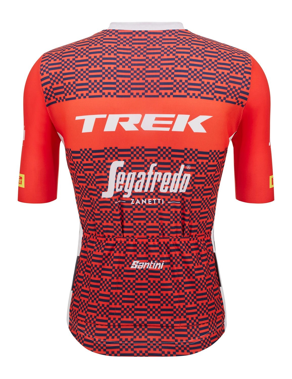 Santini Trek Segafredo Men's Team Replica Short Sleeve Jersey - White/Red