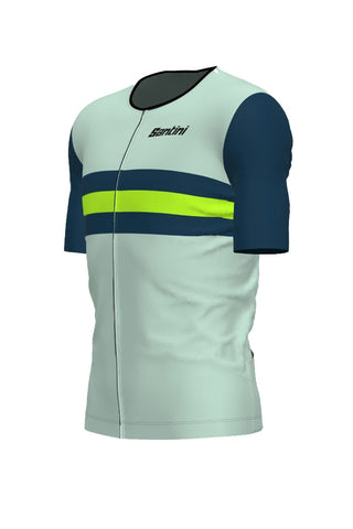 Santini Cupio Short Sleeve Triathlon Top - Fluro/Green