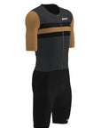 Santini Leaf Short Sleeve Men's Trisuit - Black/Gold