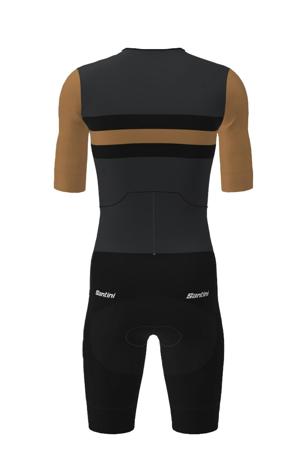 Santini Leaf Short Sleeve Men's Trisuit - Black/Gold