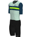 Santini Leaf Short Sleeve Men's Trisuit - Fluro/Green
