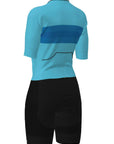Santini Leaf Short Sleeve Women's Trisuit - Light Blue
