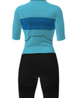 Santini Leaf Short Sleeve Women's Trisuit - Light Blue