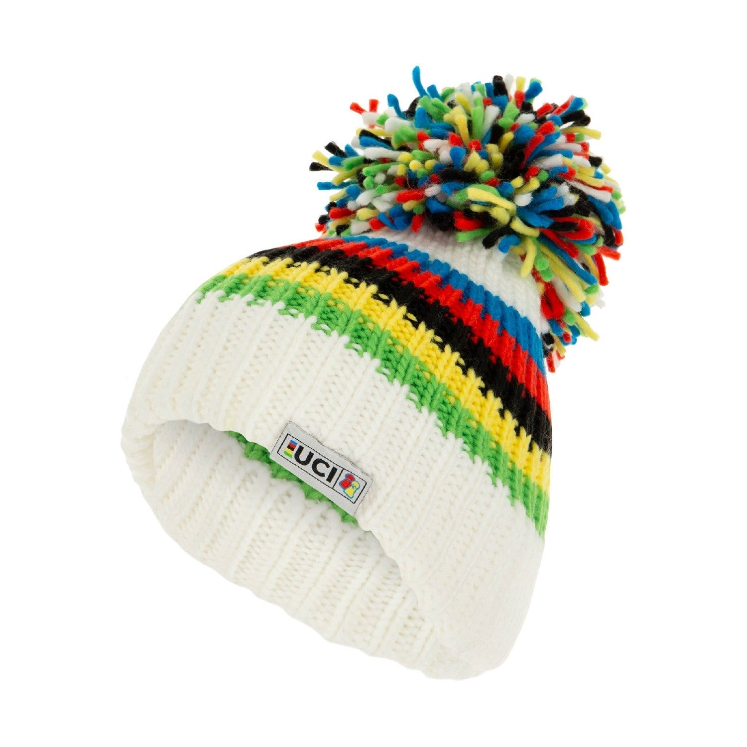 Santini SMS UCI World Champion Big Bobble Beanie - White