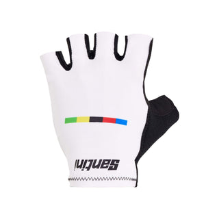 Santini SMS UCI World Champion Cycling Gloves - White