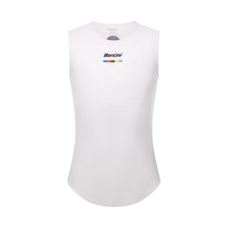 Santini SMS UCI World Champion Sleeveless Baselayer - White