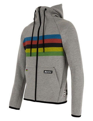 Santini UCI Official Rainbow Stripes Hoodie - Grey