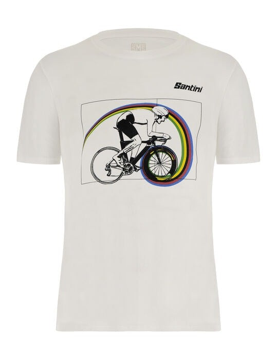 Santini UCI Official Time Trial Short Sleeve T-Shirt - White