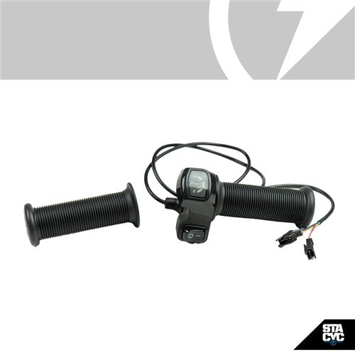 STACYC Spare Part 16HDRIVE Throttle Assembly 19 mm Clamp, Includes Left Grip &amp; Plugs