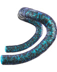 Supacaz Super Sticky Kush Splat Bar Tape With Blue Star Plugz - Blue Refract