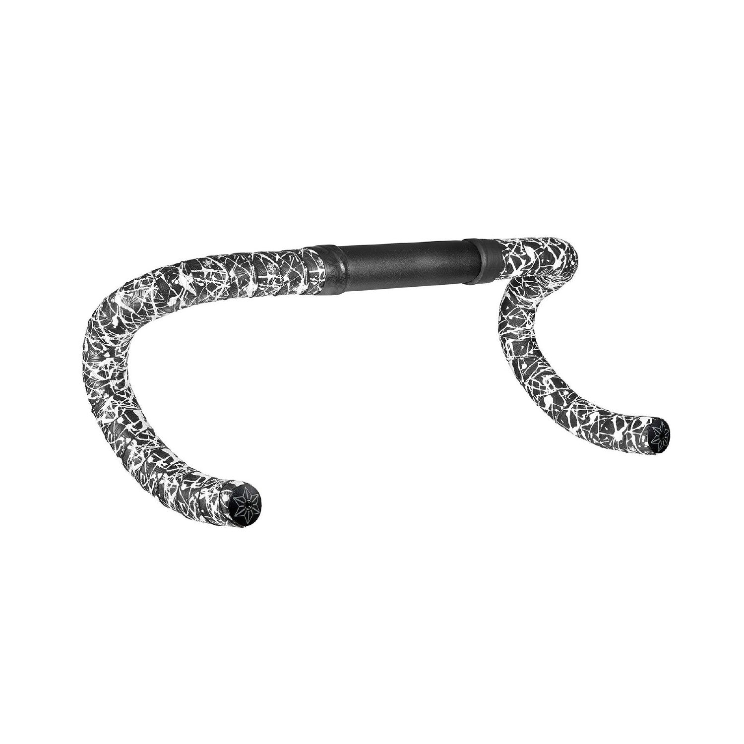Supacaz Super Sticky Kush Splat Bar Tape With Black Star Plugz - White