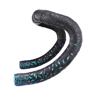 Supacaz Super Sticky Kush Star Fade Bar Tape With Blue Star Plugz - Blue Refract