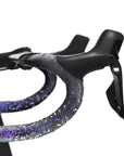 Supacaz Super Sticky Kush Star Fade Bar Tape With Purple Star Plugz - Purple Refract