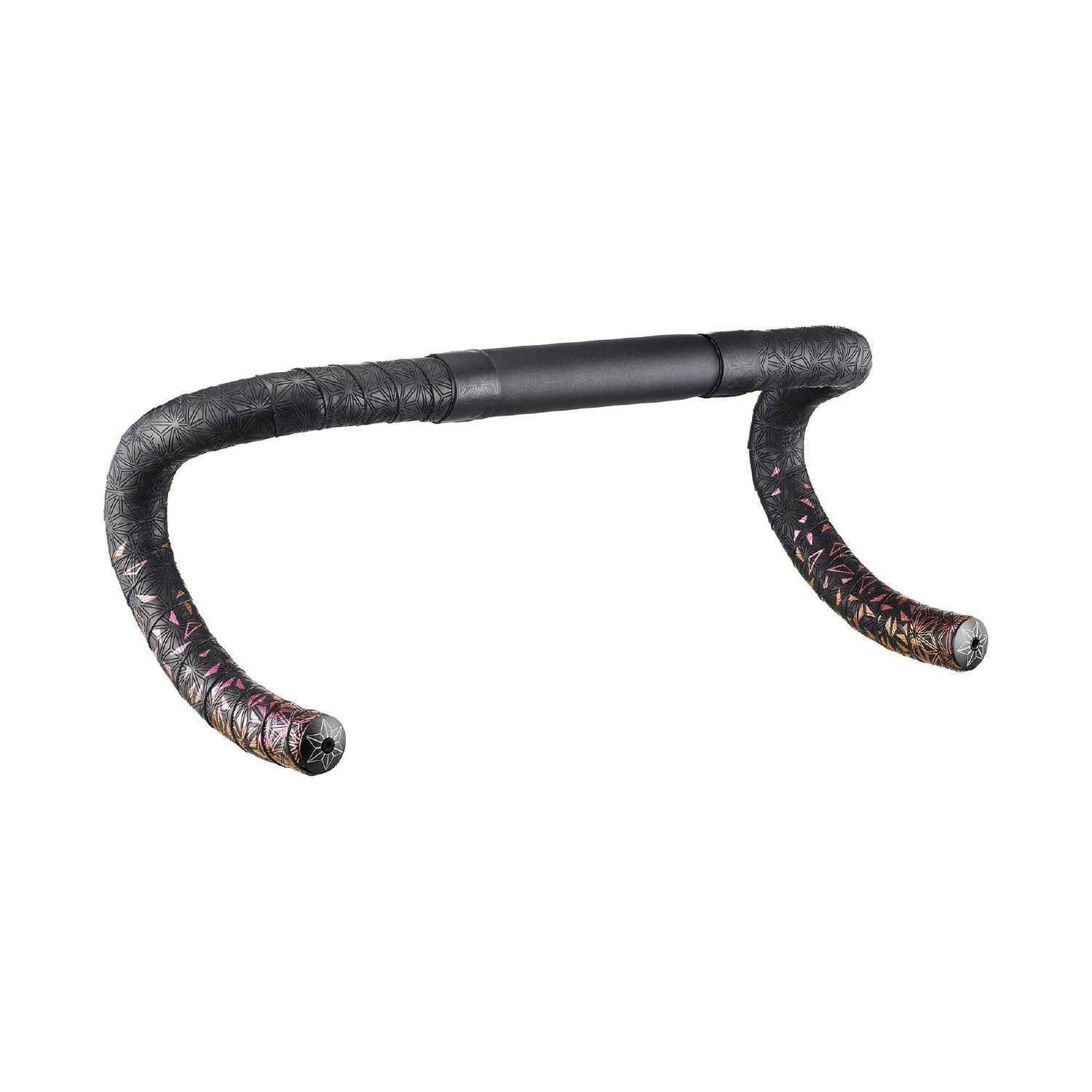 Supacaz Super Sticky Kush Star Fade Bar Tape With Black Star Plugz - Fire Refract