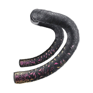 Supacaz Super Sticky Kush Star Fade Bar Tape With Black Star Plugz - Fire Refract