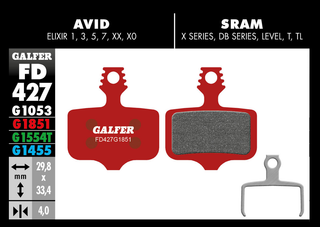Galfer Brake Pads Avid, Elixir, Sram XX