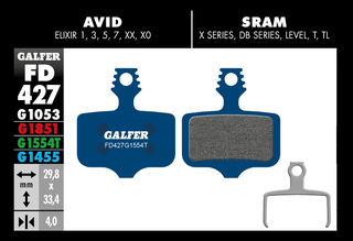 Galfer Brake Pads Avid, Elixir, Sram XX