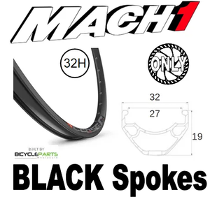 WHEEL - 29er Mach1 CROSS-R 27 32H FV S/j Black Rim, 8/11 Speed Q/R (141mm OLD) 6 Bolt Disc Sealed Novatec Black Hub, Mach 1 BLACK Spokes