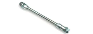 AXLE - Rear, 3/8" x 26T x 185mm, with Cone & Nut