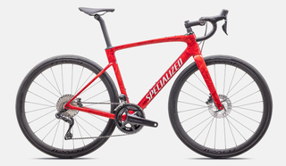 2025 Specialized Roubaix SL8 Pro - Gloss Red Pearl + Fiery Red Strata / Dune White