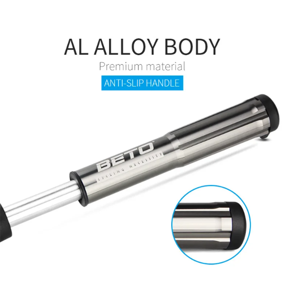 Beto Dual Function Shock And Tyre Pump 300 PSI CNC Alloy With 1.5" Gauge