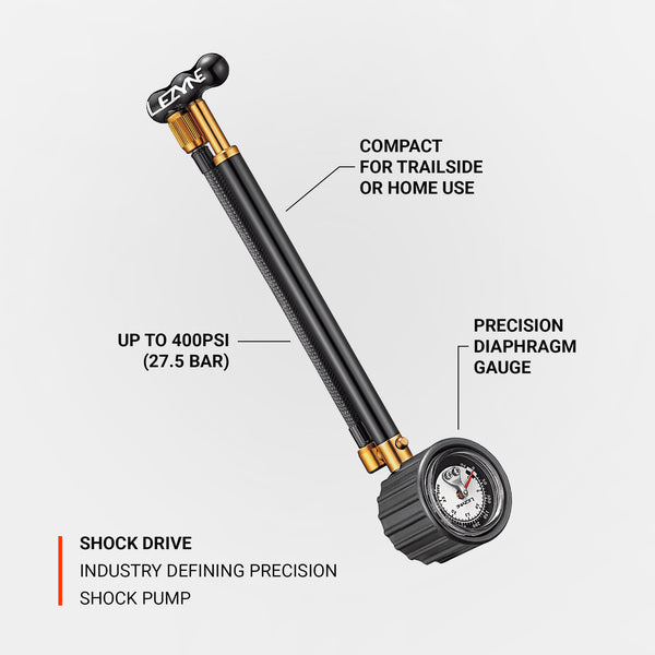 Lezyne Shock Drive 400Psi Guage - Bl